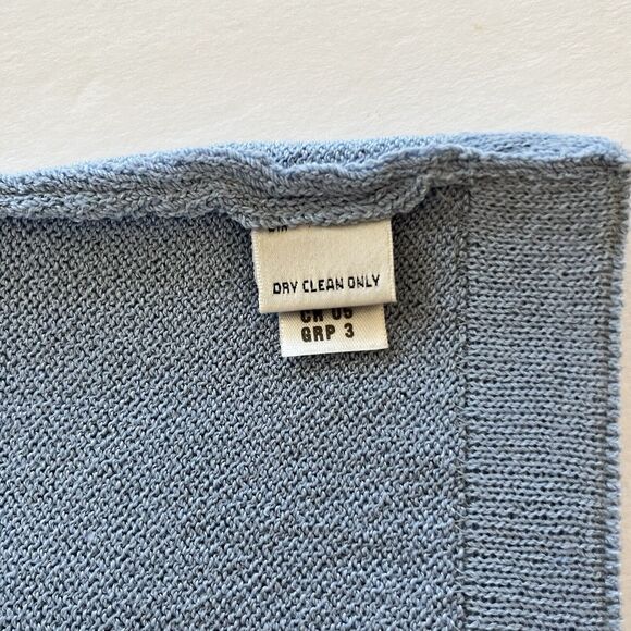 ST JOHN Santana Knit V-Neck Shell Spaghetti Strap Womens Size‎ Medium Sky Blue - Picture 3 of 8